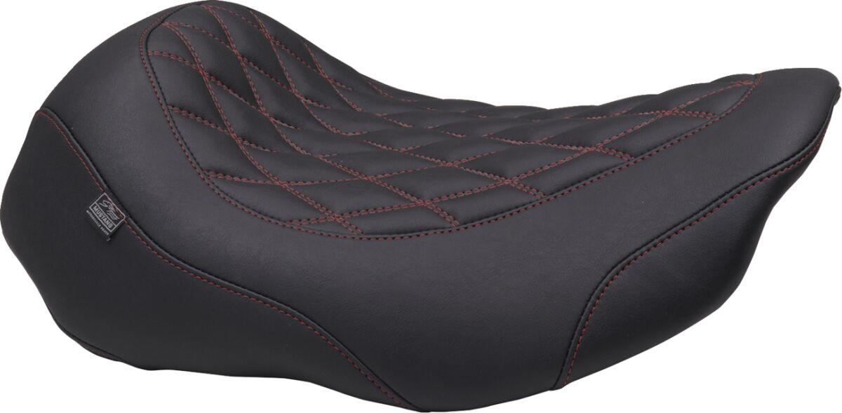 88503DC - Mustang Wide Tripper Solo Seat For Harley Davidson FLHX 1923 2024-2026 - Black/Red