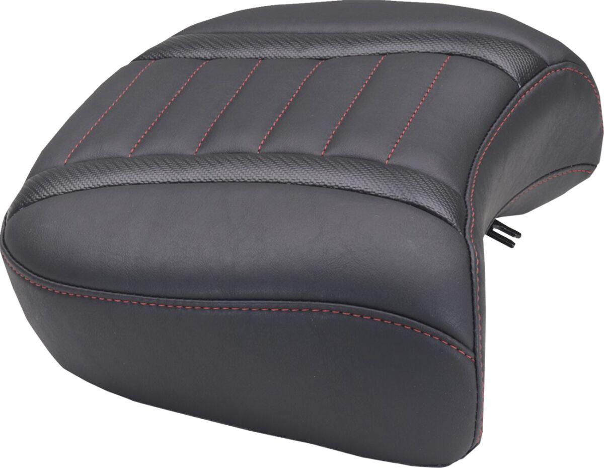 88420DC - Mustang Wide Deluxe Touring Passenger Seat For Harley Davidson FLHX 1923 2024-2026 - Black/Red