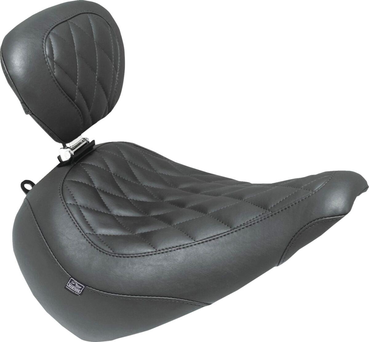 89027 - Mustang Wide Tripper Solo Seat With Backrest For Harley Davidson FXBR 1923 2023-2026 - Black