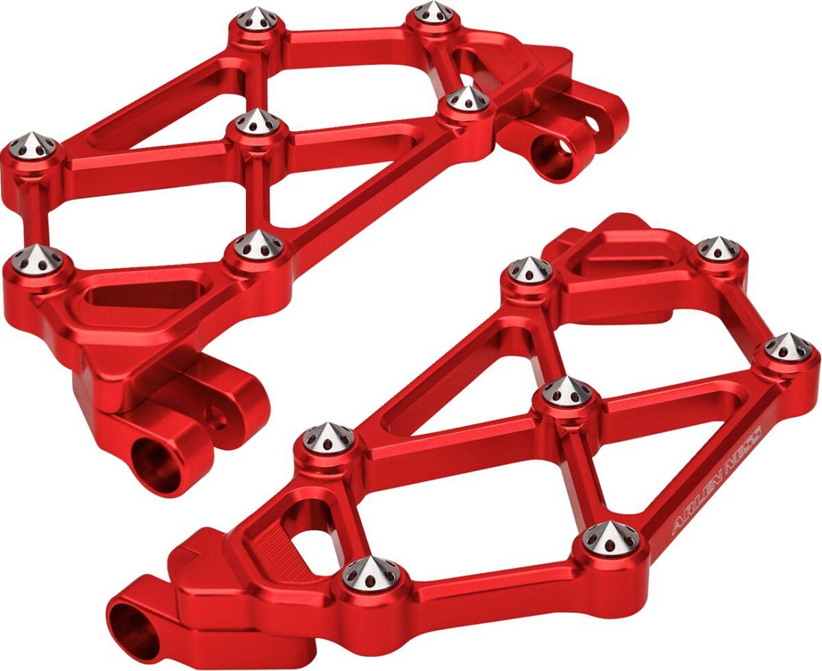 410-049 - Arlen Ness Mini Diamond Rider Floorboards For Harley Davidson FLD 1690 2012-2013 - Red
