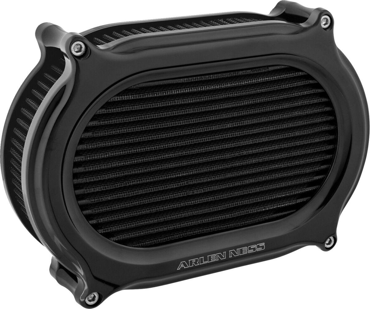 600-174 - Arlen Ness Stage 2 Oval Air Cleaner Kit For Harley Davidson FLD 1690 2012-2013 - All Black