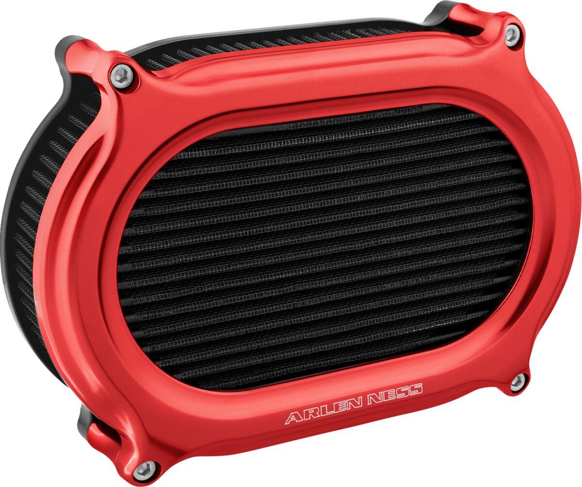 600-198 - Arlen Ness Stage 2 Oval Air Cleaner Kit For Harley Davidson FLDE 1750 2018-2020 - Red