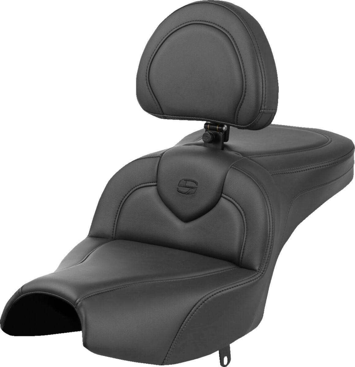 I22-02-187BR - Saddlemen Roadsofa Standard Reach Plain Seat With Backrest For Indian Pursuit 108 2024-2026 - Black