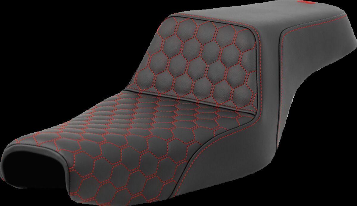 807-11-17704 - Saddlemen Honeycomb Step Up Seat For Harley Davidson RH 1250S ABS 2021-2022 - Black/Red