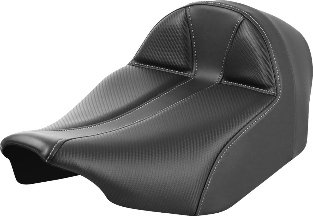 823-07E-0042 - Saddlemen Dominator Solo Carbon Fibre Seat For Harley Davidson FLHX 1923 2024-2026 - Black/Silver