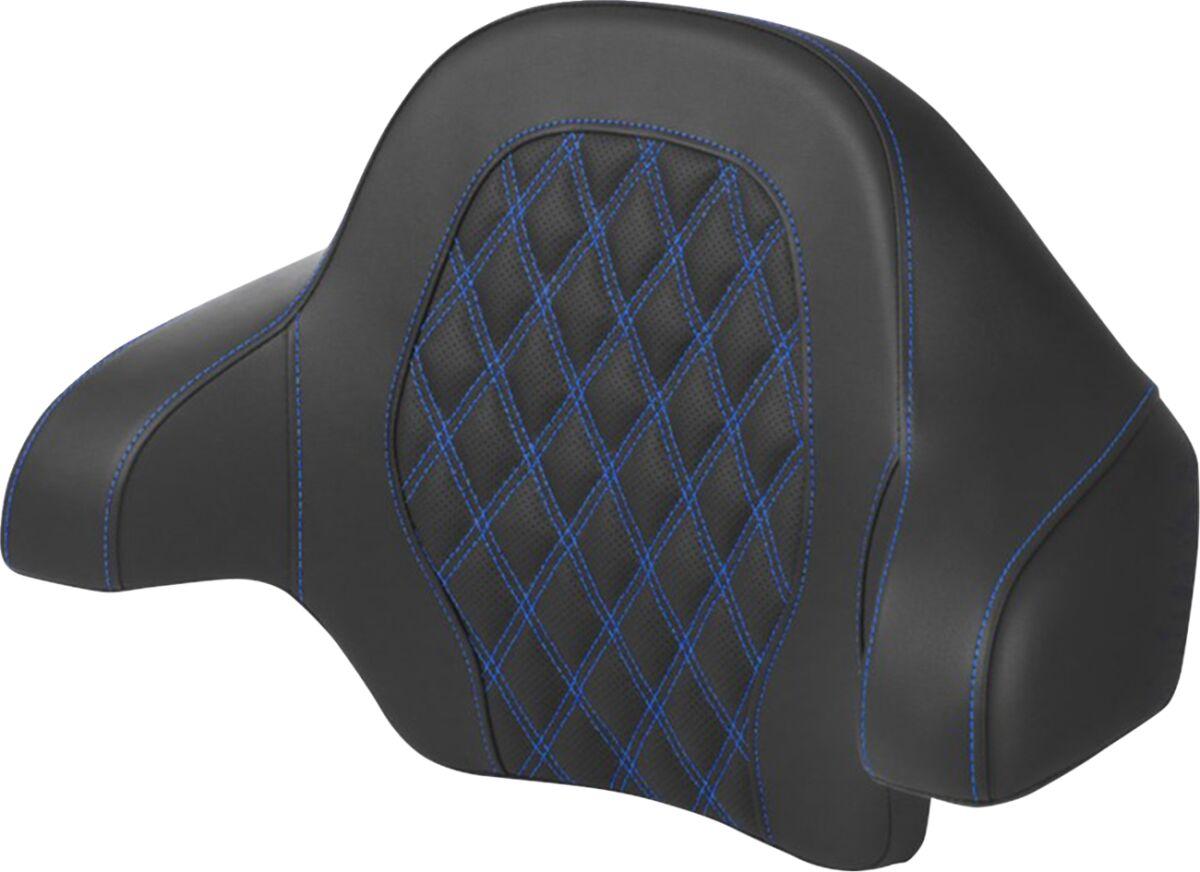814-07-18401 - Saddlemen Tour Pak Lattice Stitch Backrest Pad For Harley Davidson FLH 1868 2021 - Black/Blue