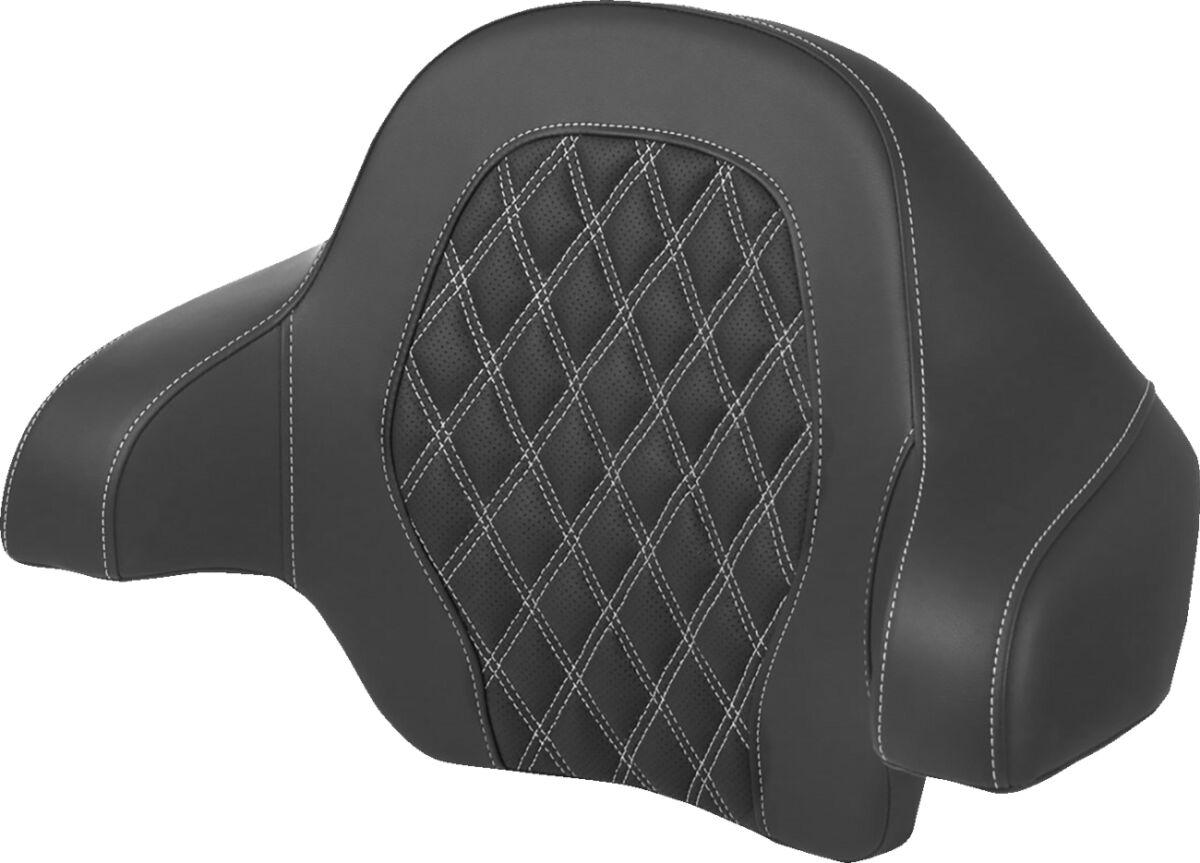 814-07-18406 - Saddlemen Tour Pak Lattice Stitch Backrest Pad For Harley Davidson FLH 1868 2021 - Black/White