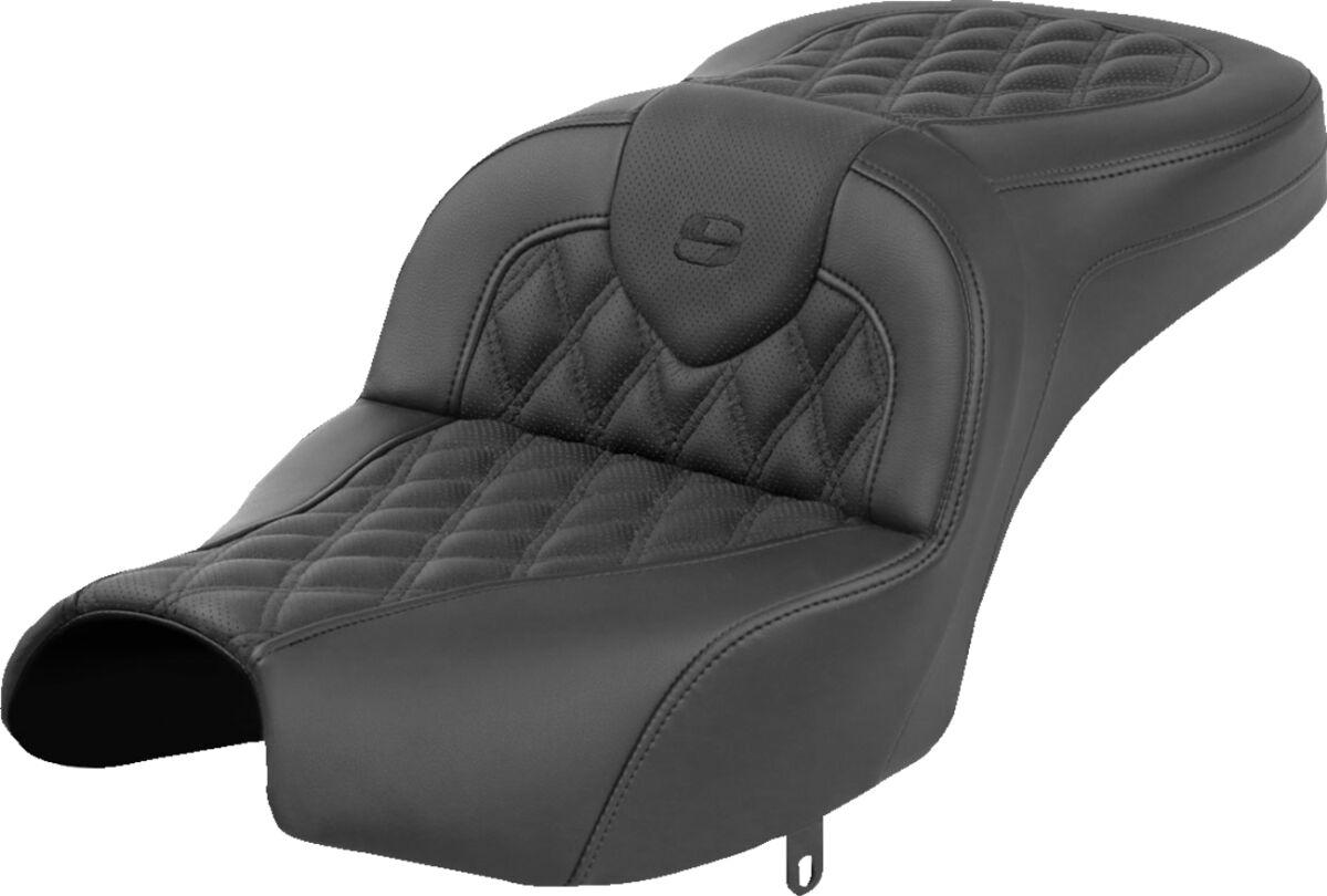 I22-02-182 - Saddlemen Roadsofa Standard Reach Lattice Stitched Seat For Indian Pursuit 108 2024-2026 - Black