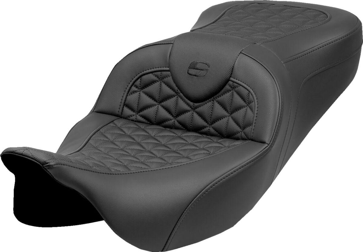 808-07B-21000 - Saddlemen RoadSofa Tri Gripper Seat For Harley Davidson FLH 1868 2021 - Black