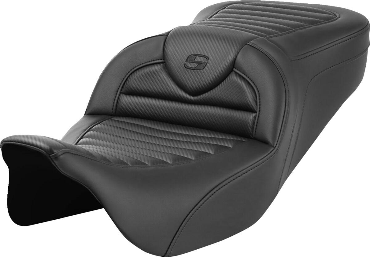 808-07B-20400 - Saddlemen Roadsofa TR Carbon Fibre Seat For Harley Davidson FLH 1868 2021 - Black