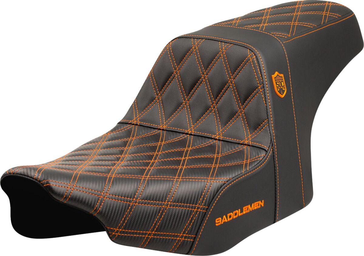 SC82307D3 - Saddlemen Pro Series SDC Performance Grip Seat For Harley Davidson FLHX 1923 2024-2026 - Black/Orange