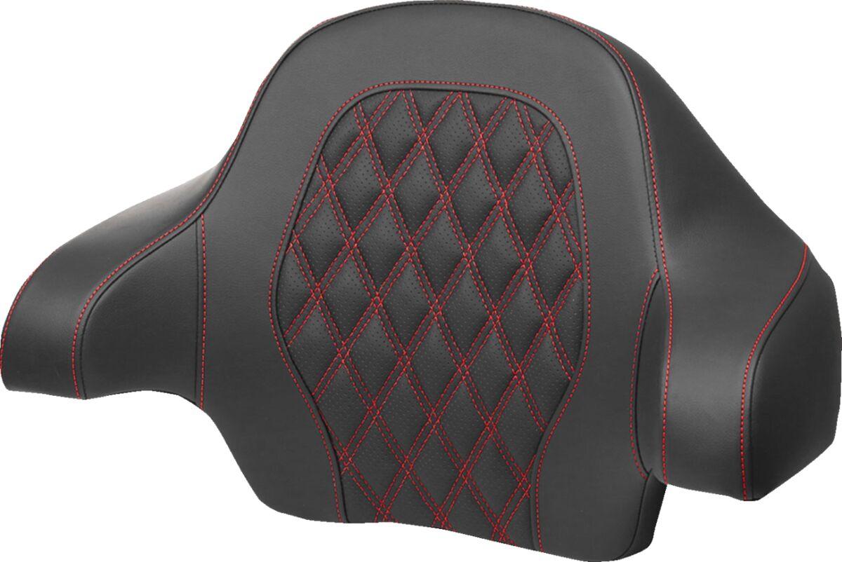 814-07-18404 - Saddlemen Tour Pak Lattice Stitch Backrest Pad For Harley Davidson FLH 1868 2021 - Black/Red