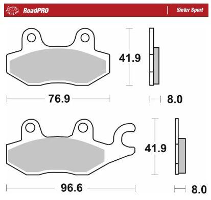 402905 - Moto Master RoadPro Sinter Sport Brake Pads For Kawasaki BN125 2000 Fits Front Left Or Right