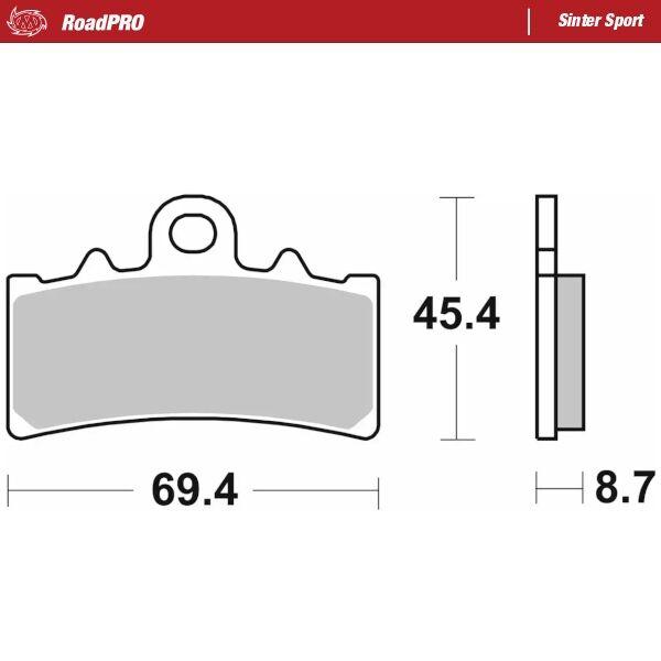 407605 - Moto Master RoadPro Sinter Sport Brake Pads For KTM Adventure 390 ABS 2020-2024 Fits Front Left Or Right