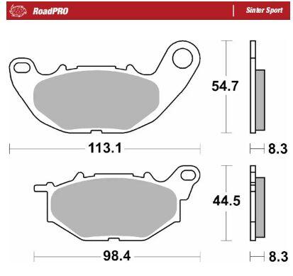 412505 - Moto Master RoadPro Sinter Sport Brake Pads For Yamaha MT-03 ABS 2016-2026 Front Left