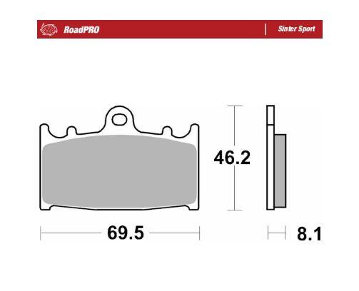 402705 - Moto Master RoadPro Sinter Sport Brake Pads For Kawasaki GPZ 900 R 1990-1994 Fits Front Left Or Right