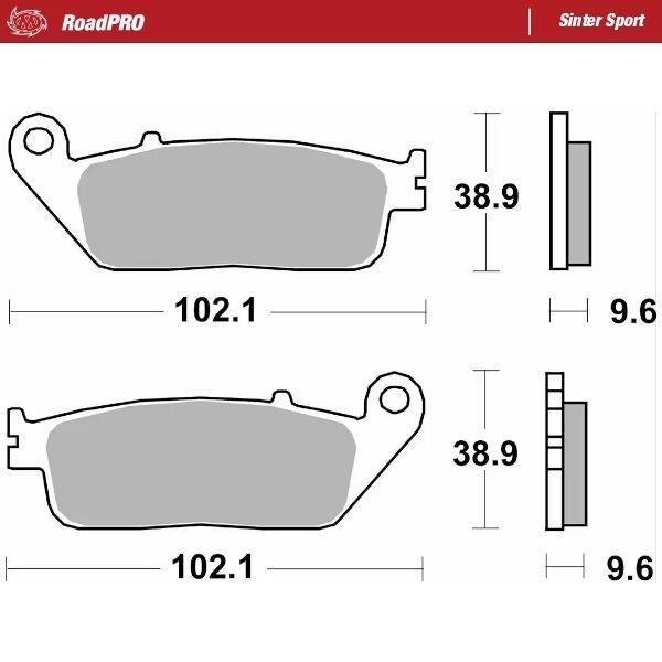 404005 - Moto Master RoadPro Sinter Sport Brake Pads For Honda CB500F 2013-2021 Fits Front Left Or Right