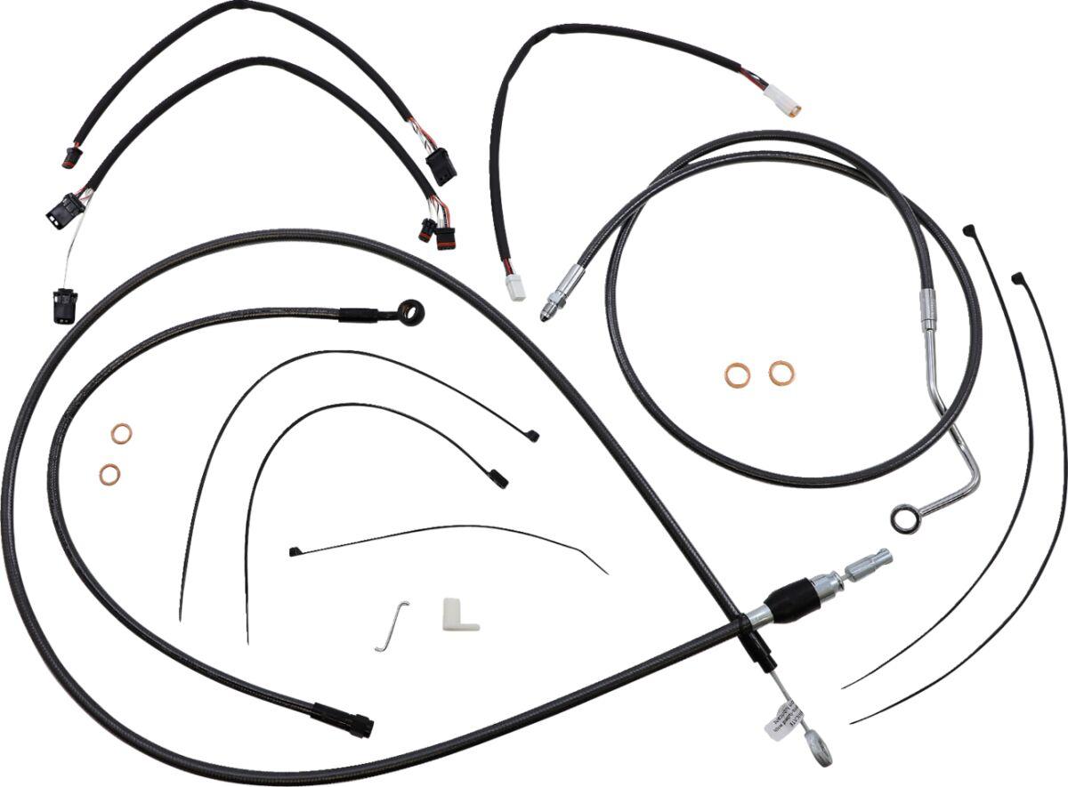 4871141 - Magnum Shielding Pearl Designer Handlebar Cable Install Kit For Harley Davidson FLTRK 1868 2021-2024 30.5 - 35.5cm (12" - 14") - Black
