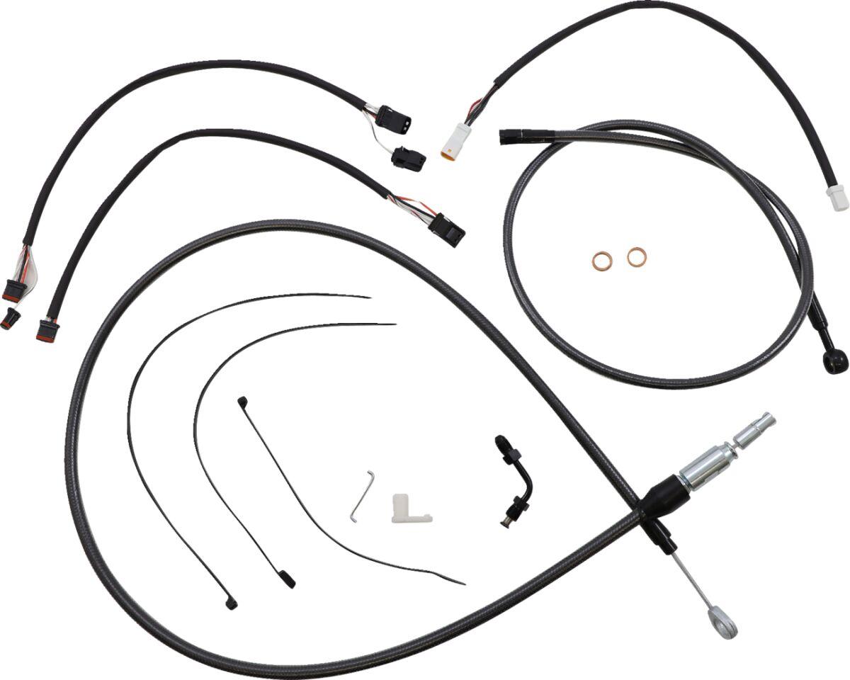4871182 - Magnum Shielding Pearl Designer Handlebar Cable Install Kit For Harley Davidson FLDE 1750 2018-2020 38 - 43cm (15" - 17") - Black