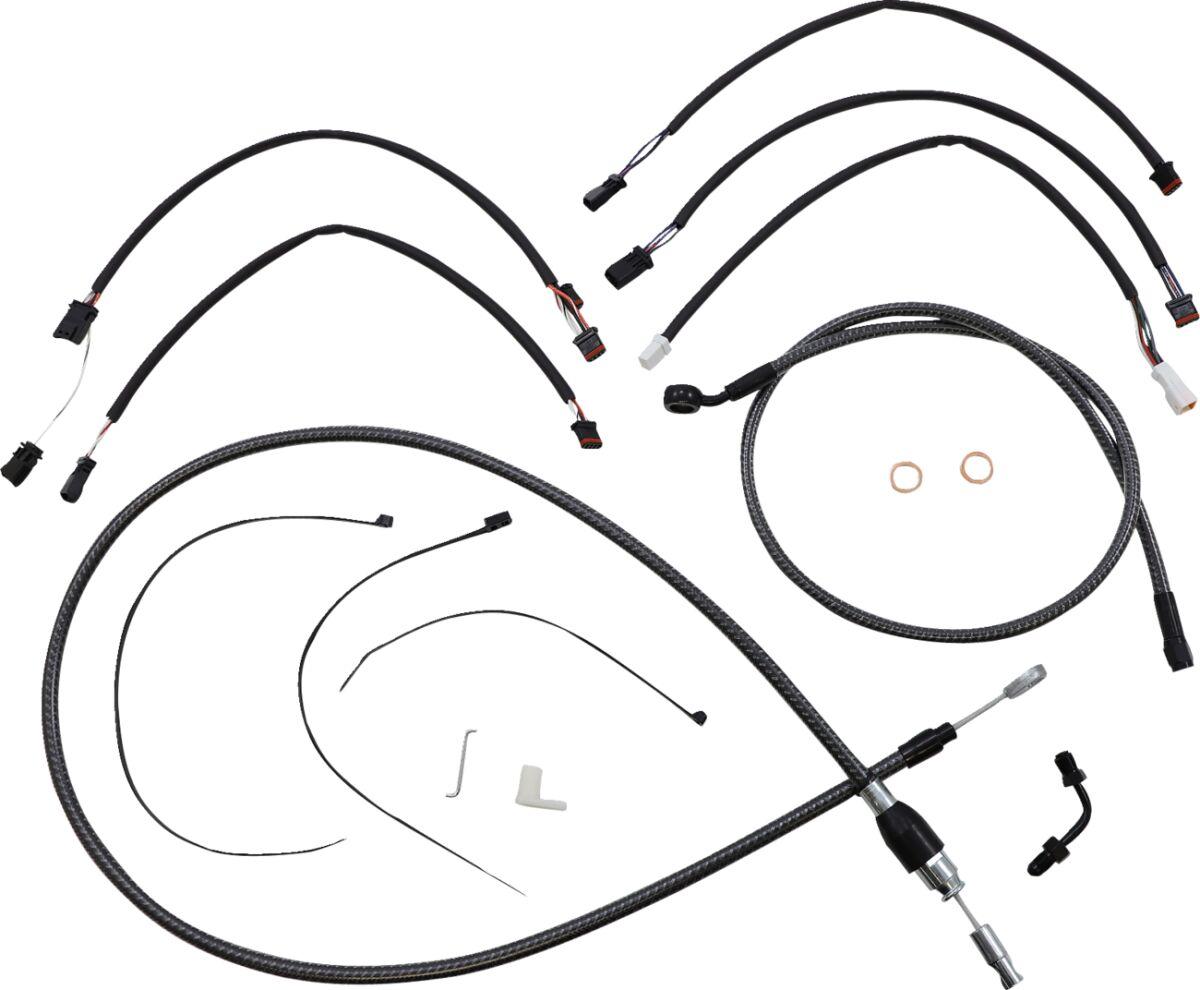 7871162 - Magnum Shielding KarbonFibr Designer Handlebar Cable Install Kit For Harley Davidson FXFB 1750 2018-2019 38 - 43cm (15" - 17") - Carbon Fiber/Silver