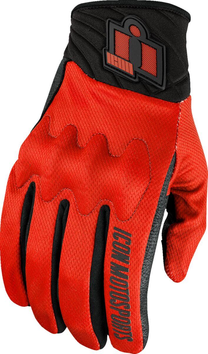 3301-4871 - Icon Anthem3 Gloves Large - Black/Red