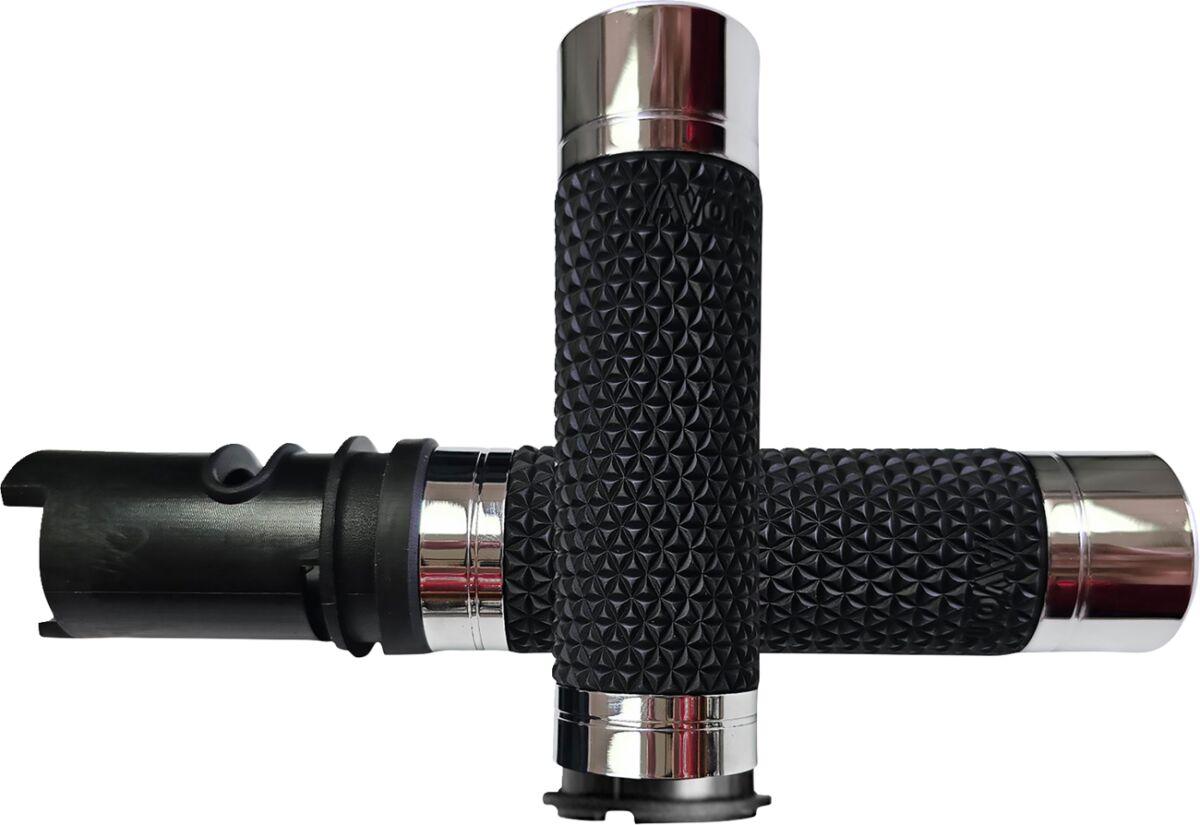 K25-CH-F24 - Avon Grips K25 Diamond Grips For Harley Davidson FLHX 1923 2024 - Black/Chrome