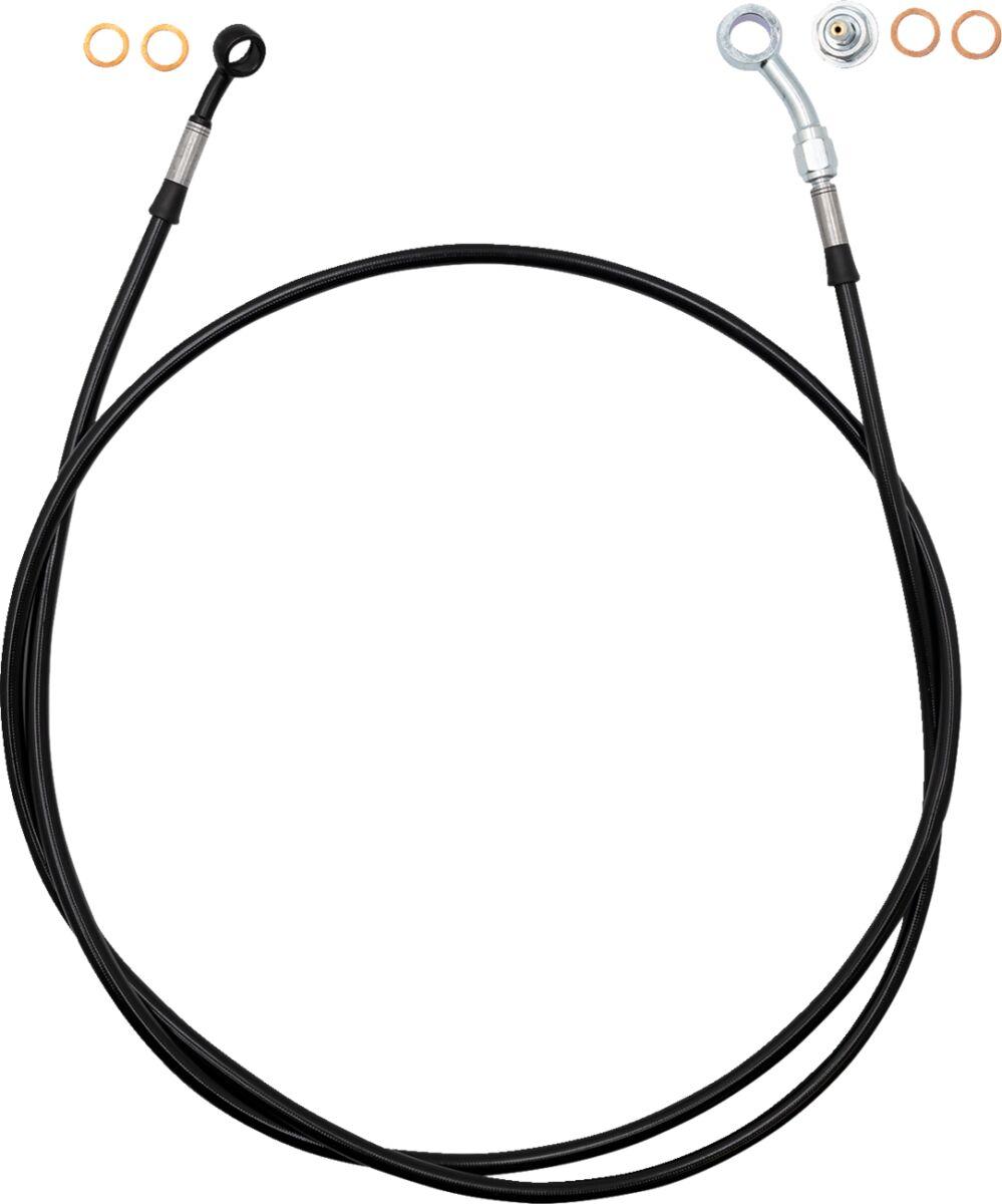 110062-B - Fat Baggers Inc. EZ Install Brake Hose For Harley Davidson FLTRK 1868 2020-2024 - Black 157.5cm