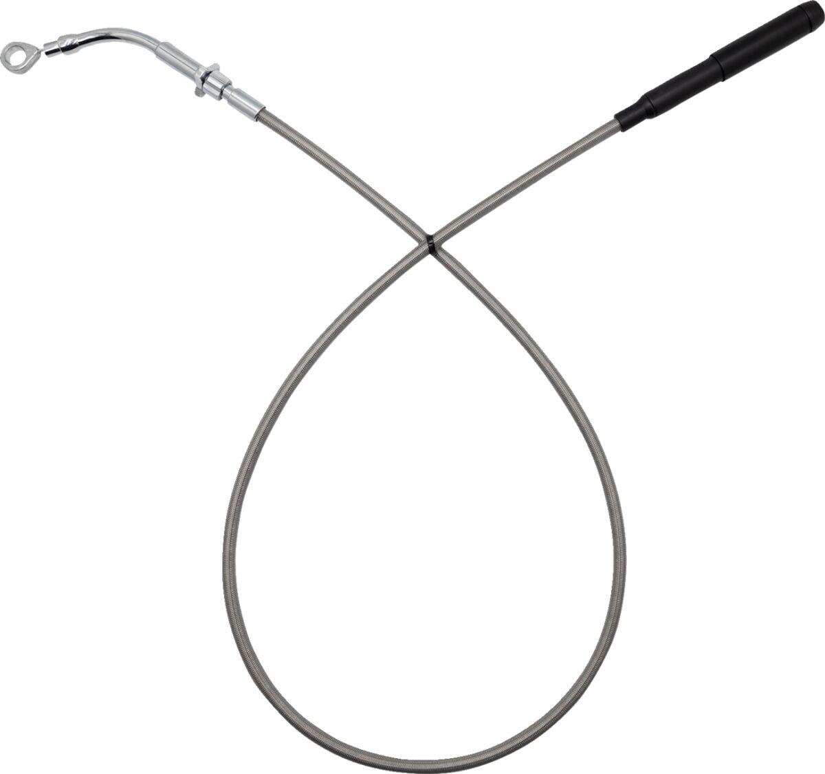 118004-C - Fat Baggers Inc. EZ Install Clutch Cable For Harley Davidson FLH 1868 ABS 2021 +10cm (4") 30.5cm (12")/35.5cm (14") - Chrome/Silver
