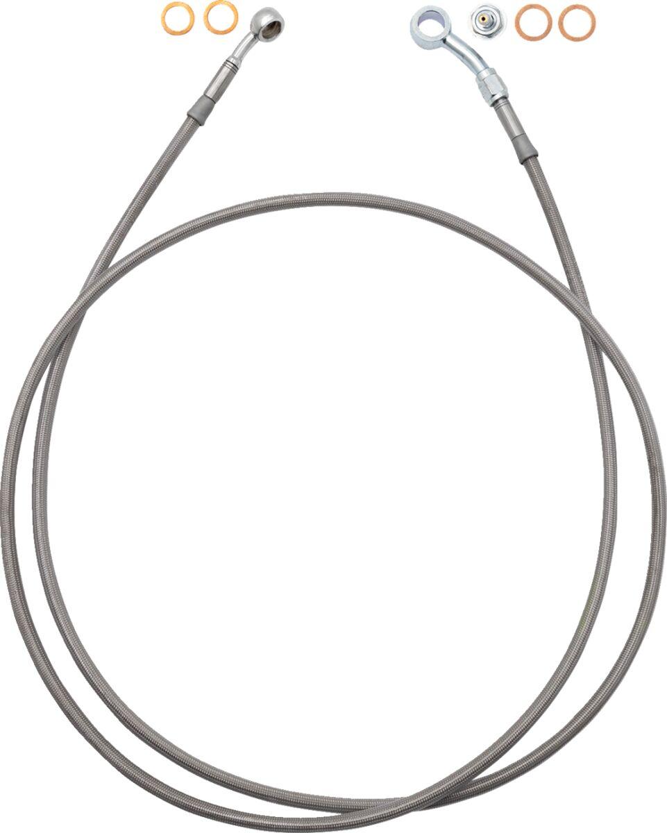110062 - Fat Baggers Inc. EZ Install Brake Hose For Harley Davidson FLTRK 1868 2020-2024 - Stainless Steel 157.5cm