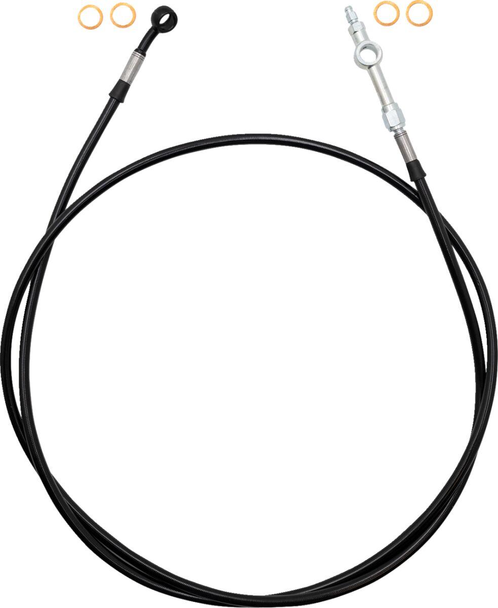 120062-B - Fat Baggers Inc. EZ Install Brake Hose For Harley Davidson FLHR 1584 2008-2009 - Black 157.5cm