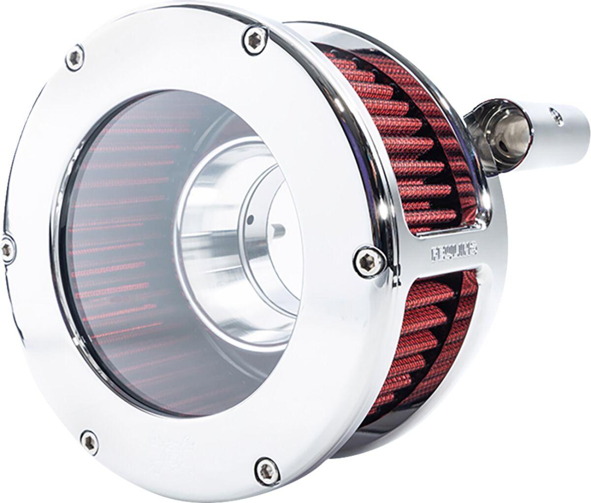 5448 - Feuling Parts BA Air Cleaner Kit For Harley Davidson FLD 1690 2012-2013 - Chrome/Clear/Red