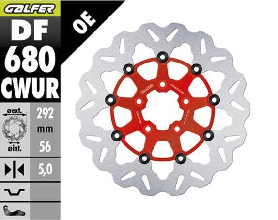 DF680CWUR - Galfer Brake Disc Floating Wave For Harley Davidson FLDE 1750 2018-2020 - Red - Front