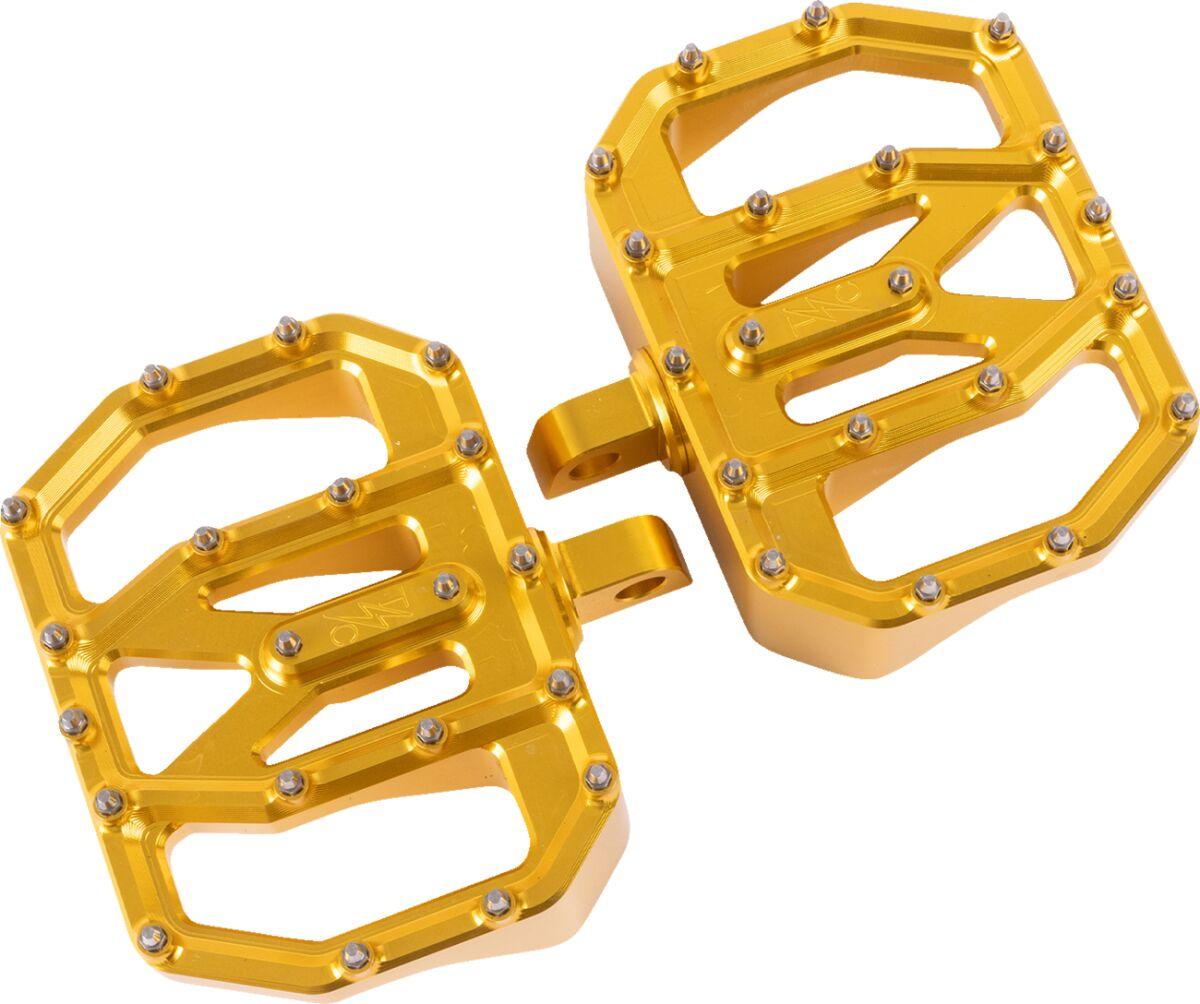 Thrashin Supply Co Anodized/Gold Tsc-2031-5-D - Mini Aggressor Rear Floorboards For Harley Davidson Fl 1200 1972-1977
