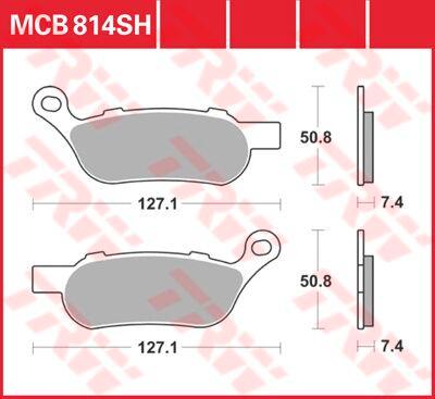 MCB814SH - TRW SH Series Sintered Rear Brake Pads For Harley Davidson FLD 1690 2012-2013 Rear