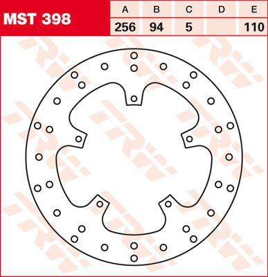 MST398 - TRW Round Fixed Brake Disc 256mm For Honda VFR 750 F 1990-1997 Rear