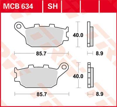 MCB634 - TRW All Round Sintered Metal Brake Pads For Honda CB1000F 1993-1996 Rear