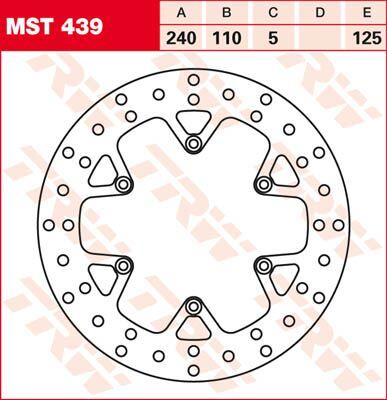 MST439 - TRW Round Fixed Brake Disc 240mm For Husqvarna 701Supermoto 2017-2022 Rear