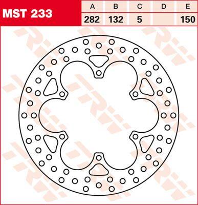 Trw Mst233 - Round Fixed Brake Disc 282Mm For Mz Baghira 660 1997-2006 Front
