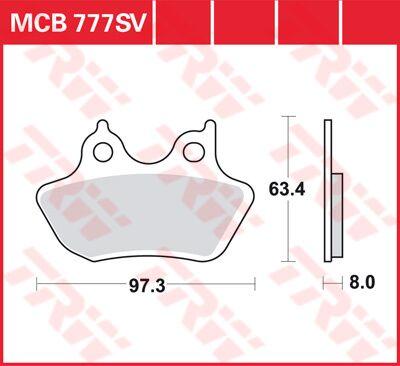 MCB777SV - TRW SV Series Sintered Brake Pads For Harley Davidson FLHR 1450 2000-2003 Front