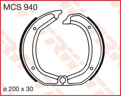 MCS940 - TRW Brake Shoes For BMW R 100 /7 1977-1978 Rear