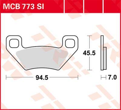 MCB773SI - TRW SI Series Sintered Brake Pads For Arctic Cat Textron 250 2X4 2006-2007 Fit Front Or Rear
