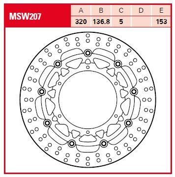 MSW207 - TRW Round Floating Brake Disc For KTM Adventure 1050 2015-2016 Front