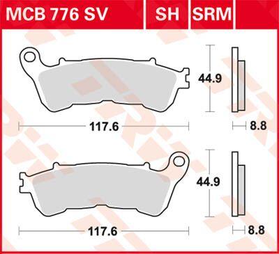 MCB776SRM - TRW SRM Series Sintered Brake Pads For Honda FES 125 2007-2012 Front