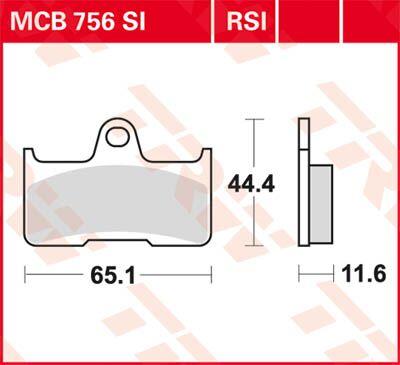 MCB756SI - TRW SI Series Sintered Brake Pads For CF Moto CFORCE 450 4X4 2016-2017 Rear
