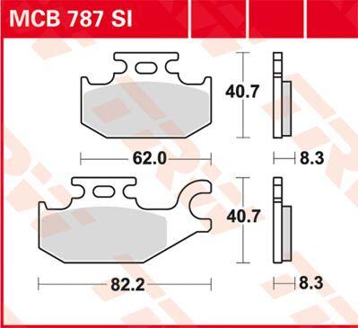 MCB787SI - TRW SI Series Sintered Brake Pads For Suzuki LT-A 400 2X4 2008 Front/Right