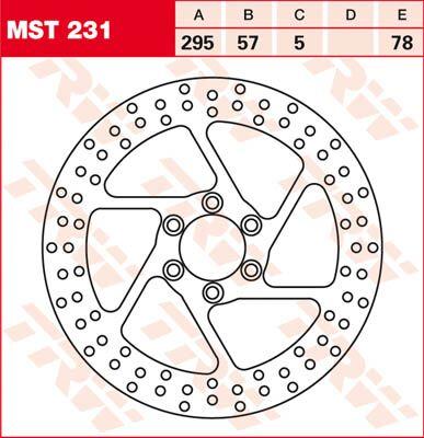 MST231 - TRW Round Fixed Brake Disc 295mm For Suzuki VS 1400 GLF 1987-1988 Front