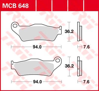 MCB648 - TRW All Round Sintered Metal Brake Pads For KTM Adventure 1050 ABS 2015-2016 Rear
