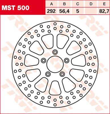 MST500 - TRW Round Fixed Brake Disc 292mm For Harley Davidson FLHR 1450 1999-2003 Front