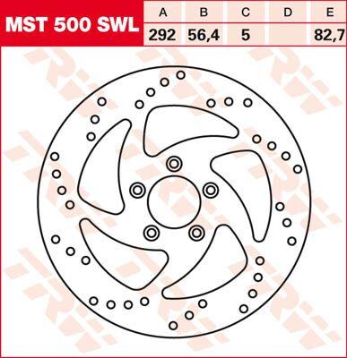 MST500SWL - TRW Round Fixed Swing Design Brake Disc For Harley Davidson FLHR 1450 1999-2003 Front/Left