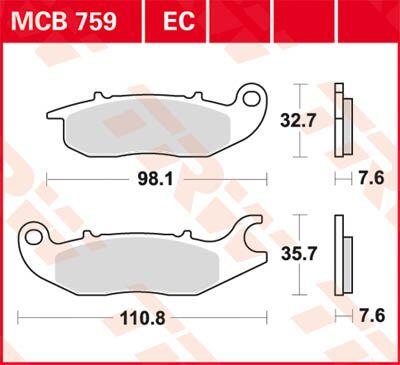 MCB759 - TRW All Round Sintered Metal Brake Pads For Honda ANF 125 Innova 2007-2012 Front